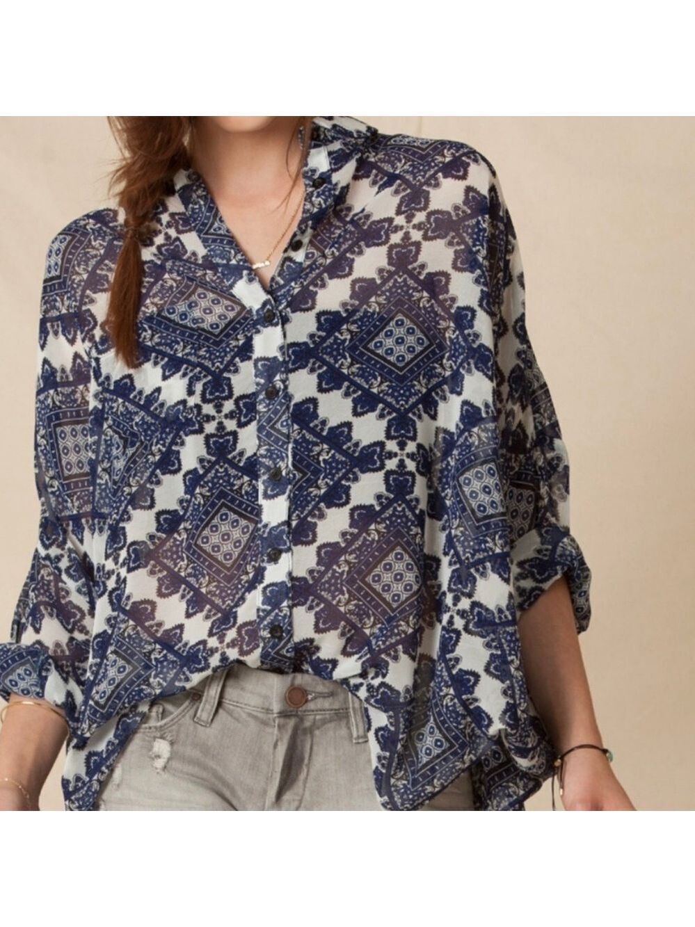 Sans Souci Oversized Button Down Top